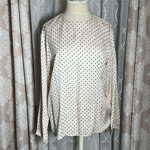 Talbots 100% Silk Polka Dot Blouse – ivory & White – RN 61059 - Picture 1 of 6